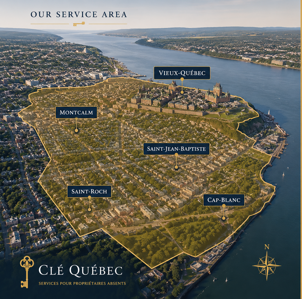 Clé Québec service area in central Québec City